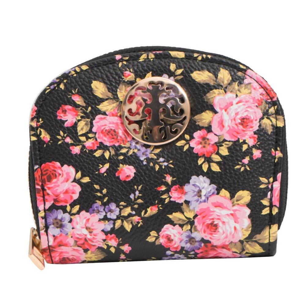 NEW REBECCA & RIFKA women's round accordion wallet in floral